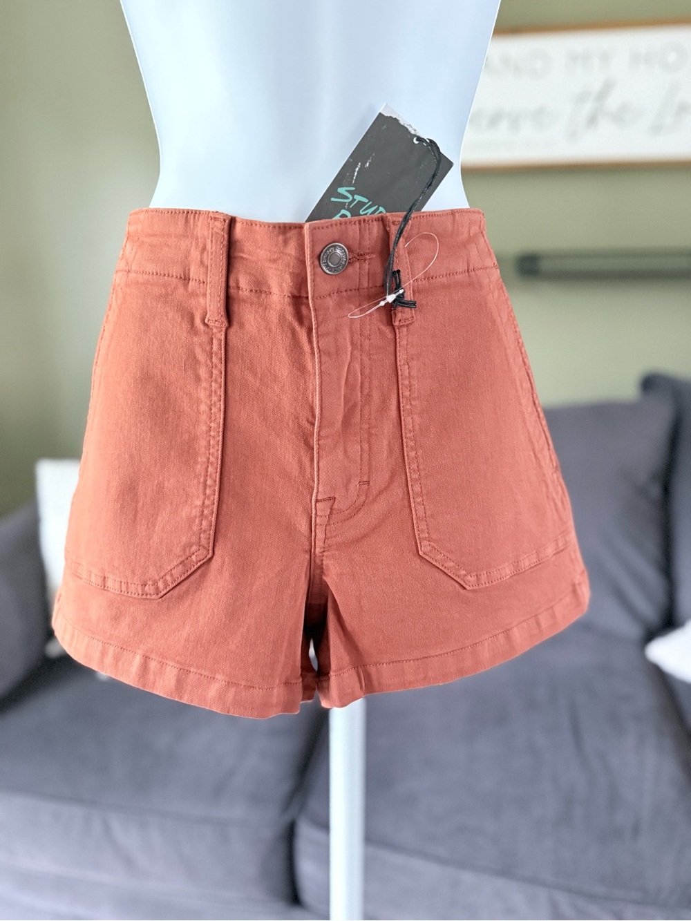 Studio High-Waist Rust Orange Women's Shorts